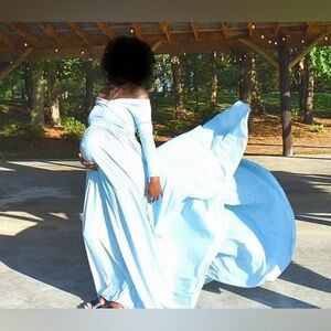 Light Blue Off-Shoulder Gown